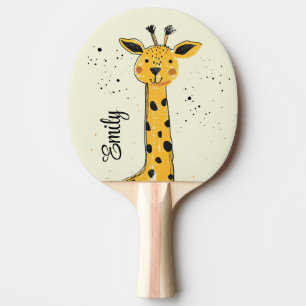 Cute cartoon giraffe head decoration ping pong paddle