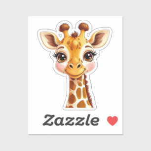 Cute Cartoon Giraffe Smiling