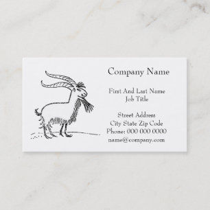 Cute Cartoon Goat, Black and White Farm Animal Business Card