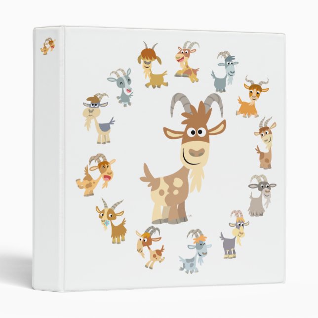 Cute Cartoon Goat Mandala Binder (Front/Spine)