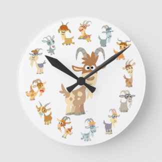 Cute Cartoon Goat Mandala Wall Clock