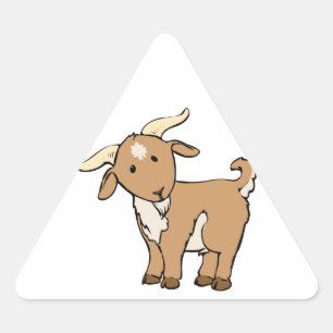 Cute Cartoon Goat Triangle Sticker