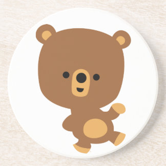 Cute Cartoon 'Good Vibe' Bear Coaster