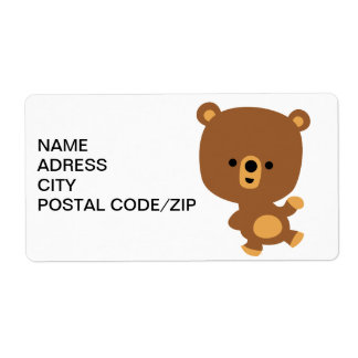 Cute Cartoon 'Good Vibe' Bear Shipping Label