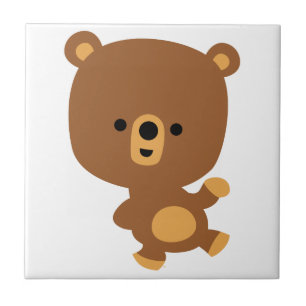 Cute Cartoon 'Good Vibe' Bear Tile