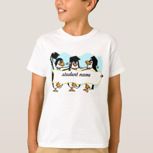 Cute Cartoon Graduating Penguins w/Banner T-Shirt