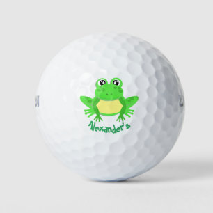 Cute Cartoon Green Kawaii Frog Golf Balls