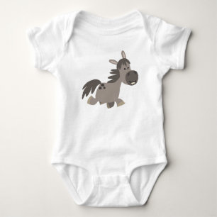 Cute Cartoon Grey Pony Baby Clothing Bodysuit