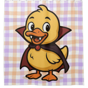 Cute cartoon Halloween duck vampire
