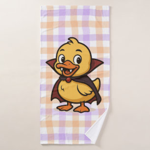 Cute cartoon Halloween duck vampire Bath Towel