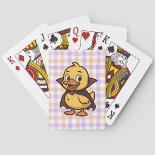 Cute cartoon Halloween duck vampire Playing Cards