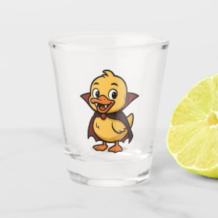 Cute cartoon Halloween duck vampire  Shot Glass