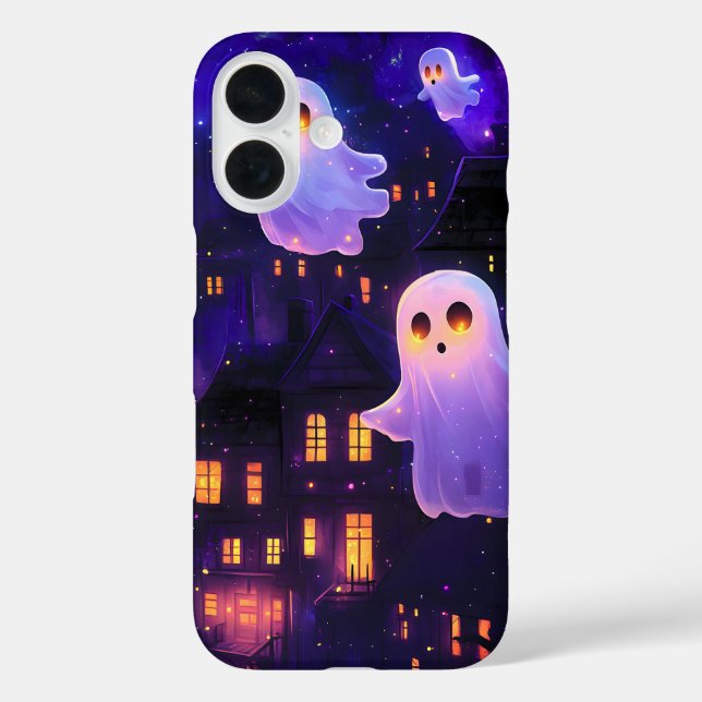 Cute Cartoon Halloween Midnight Flying Ghosts Case-Mate iPhone Case (Back)