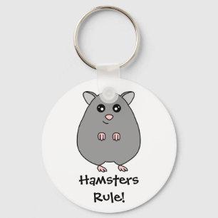 Cute Cartoon Hamster - Hamsters Rule Keychain