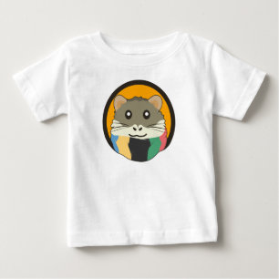 Cute cartoon hamster with a multicolored scarf baby T-Shirt