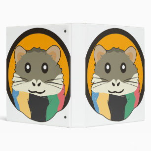 Cute cartoon hamster with a multicolored scarf binder