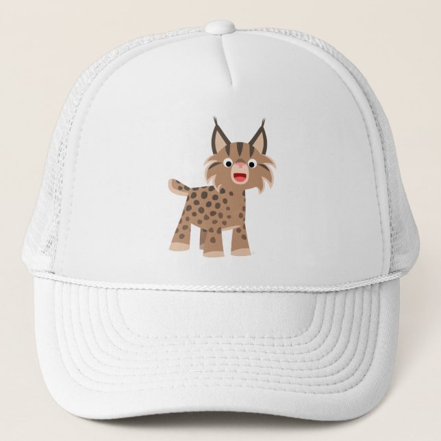 Cute Cartoon Happy Lynx Hat (Front)