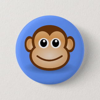 Cute Cartoon Happy Monkey Face 2 Inch Round Button