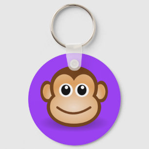 Cute Cartoon Happy Monkey Face Keychain