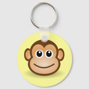 Cute Cartoon Happy Monkey Face Keychain