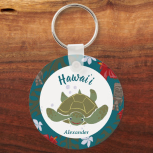 Cute Cartoon Hawaii Sea Turtle Tropical Keychain