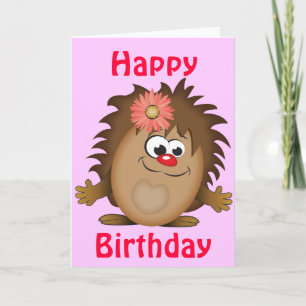 Cute Cartoon Hedgehog Card