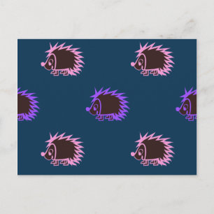 Cute Cartoon Hedgehogs Postcard