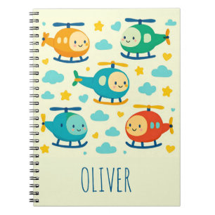 Cute Cartoon Helicopters Notebook