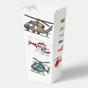 Cute Cartoon Helicopters Transport Kids Birthday Favor Box