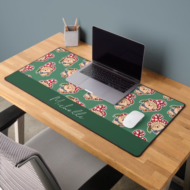 Cute Cartoon Herbalist Magic Mushroom  Desk Mat (Office 2)