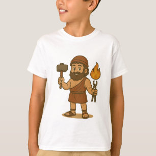 Cute Cartoon Hermes Greek Mythology Kids T-Shirt 
