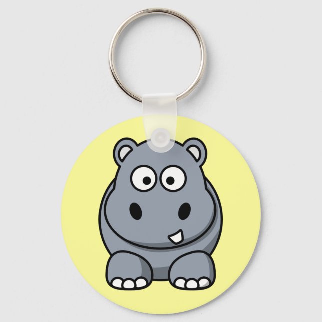 Cute Cartoon Hippo Keychain (Front)