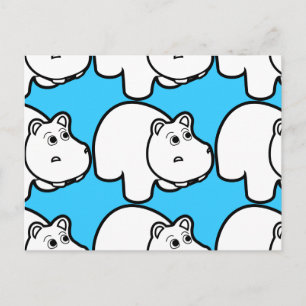 Cute Cartoon Hippo Postcard