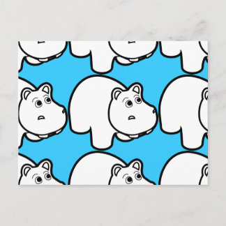 Cute Cartoon Hippo Postcard
