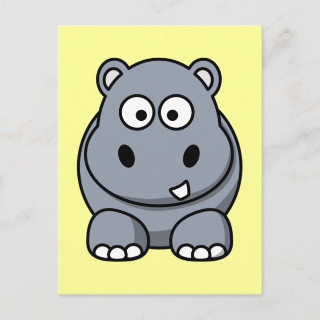 Cute Cartoon Hippo Postcard (Front)