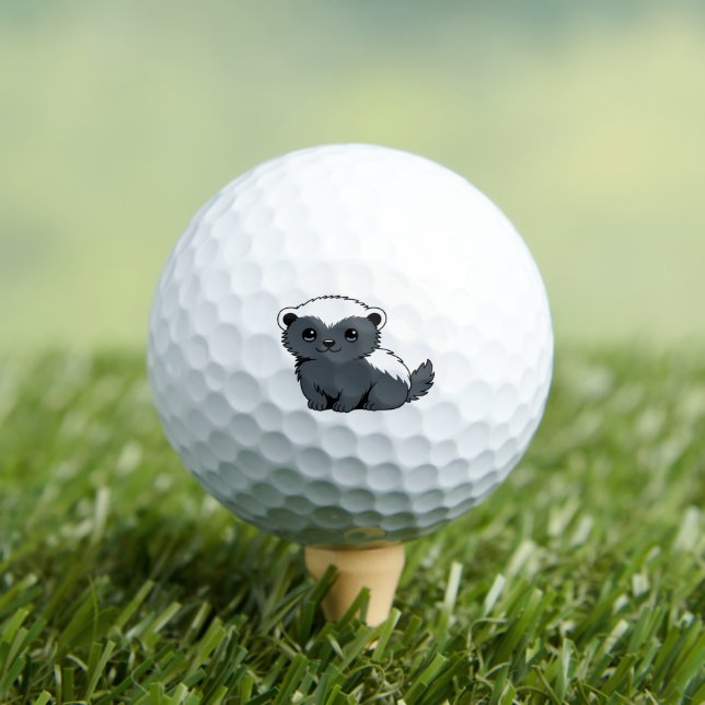 Cute Cartoon Honey Badger Golf Balls (Insitu Tee)