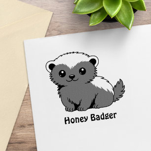 Cute Cartoon Honey Badger Rubber Stamp
