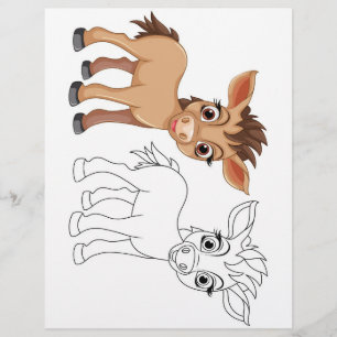 Cute Cartoon horse colouring page