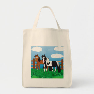 Cute Cartoon Horses Tote Bag