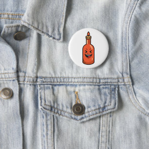 Cute Cartoon Hot Sauce Bottle Meme 2 Inch Round Button