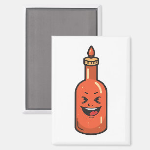 Cute Cartoon Hot Sauce Bottle Meme Magnet