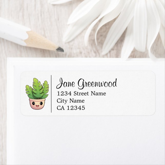 Cute Cartoon Houseplant  Name And Address (Insitu)