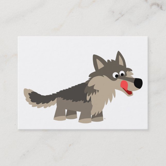 Cute Cartoon Hungry Wolf  ACEO/Business Card (Front)