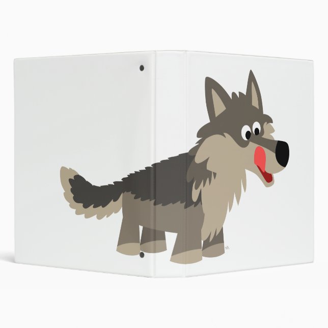 Cute Cartoon Hungry Wolf  Avery Binder (Background)