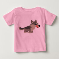 Cute Cartoon Hungry Wolf Baby T-Shirt