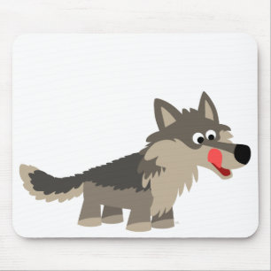 Cute Cartoon Hungry Wolf  Mousepad