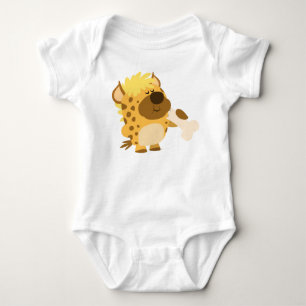Cute Cartoon Hyena Crushing a Bone Baby T-Shirt Bodysuit
