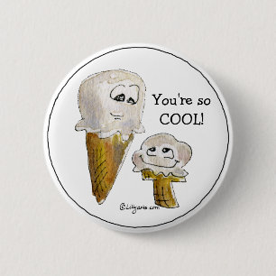 Cute Cartoon Ice Cream Cones 2 Inch Round Button