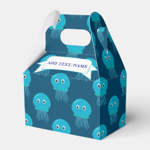 Cute Cartoon Jellyfish Pattern In Blue Ocean Favor Box