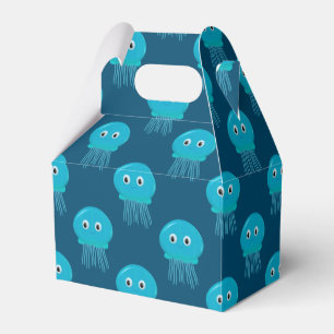 Cute Cartoon Jellyfish Pattern In Blue Ocean Favor Box